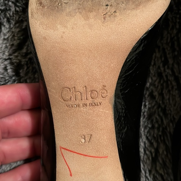 Chloe Black patent solid heels size 37 EUR 6,5 USA. - Picture 4 of 15